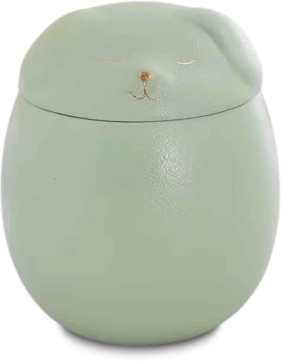 Akerz Mini Urn Hond & Kat Groen – Herinneringsurn Huisdier – 160 ml – Aluminium – Inclusief Beschermzakje – Voor Dierenas en Herinneringsas