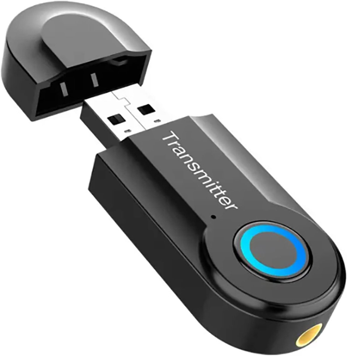 Jumalu Bluetooth Audio Transmitter 5.0 – AUX naar Bluetooth Adapter voor TV, Vliegtuig, Laptop, PC en Projector – Draadloze Audiozender met 3,5 mm Jack