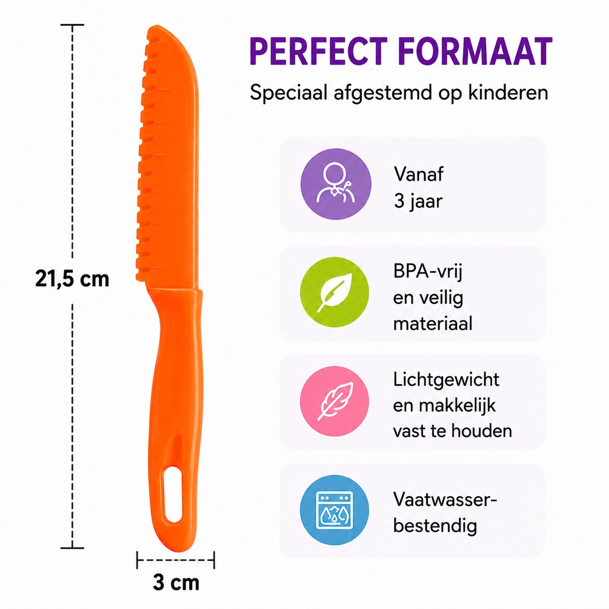 Joybelli® Kindermessen Set 6-delig | Veilige Messen voor Kinderen | Gekleurde Kindermessenset | Kinderkeuken Accessoires | Vanaf 3 Jaar — afbeelding 2