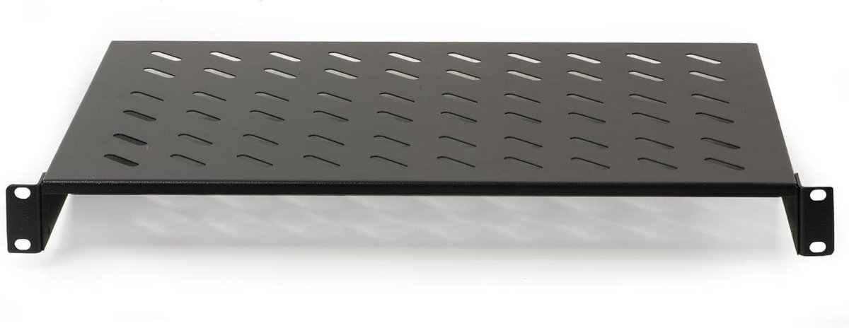 Rack Kast Plaat - Server Plank - Netwerk Componenten - Geperforeerd Oppervlak - 300mm Diep - Zwart