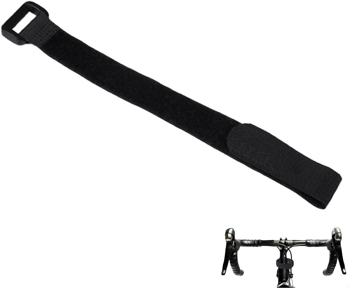 Fietsenrek elastische band - Bagage riem - Fiets bagage vastzetten - Verstelbaar haak en lus - 20x200mm - Zwart