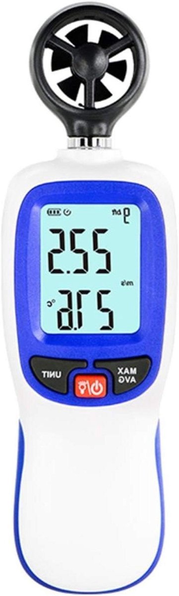 Digitale Windmeter - Luchtmeter Temperatuurmeter - Wind Snelheid Meten - Data Hold Functie - 112 Gram - Zwart