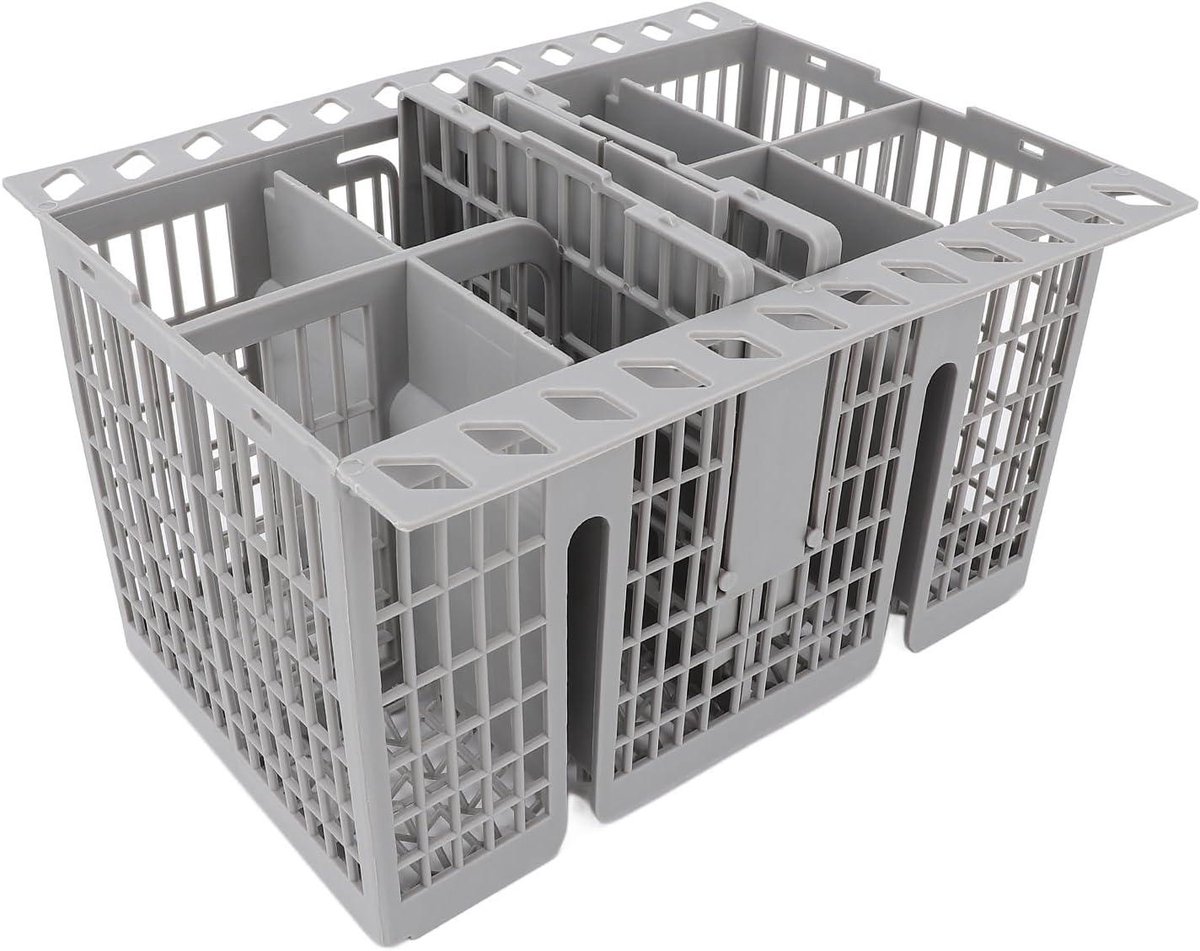 Vaatwasmachine Bestekmand - Bestekbak Vaatwasser - Keukengerei Organiseren - 8 Vakken Opvouwbaar Handvat - 21 x 16 x 12 cm