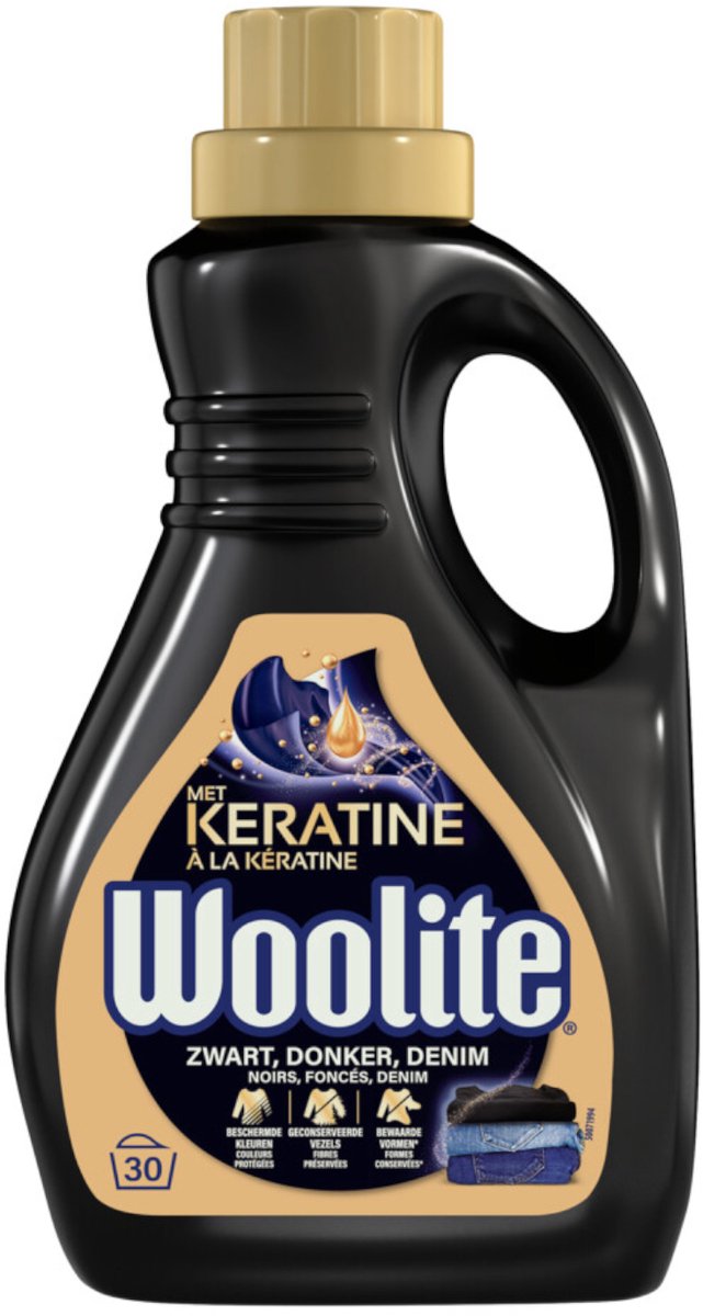 Woolite Wasmiddel Zwart met Keratine - 30 wasbeurten - 1,5 liter