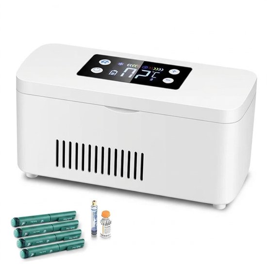 Hutjemutje - insuline koelkast - medicijnen koelbox - insuline etui - diabetes koeltas - 20.5 cm x 9.2 cm x 9.5 cm - auto koelkast - wit van Hutjemutje — afbeelding 2
