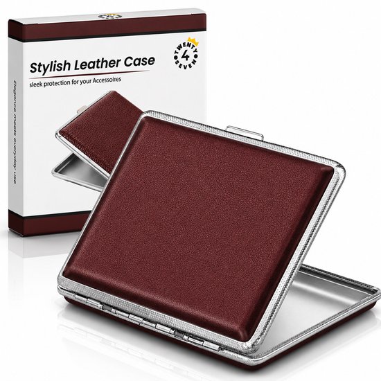 Twenty4seven® Étui à cigarettes en cuir - Convient pour 20 cigarettes - Porte-cigarettes et étuis à cigarettes - Boîte de rangement