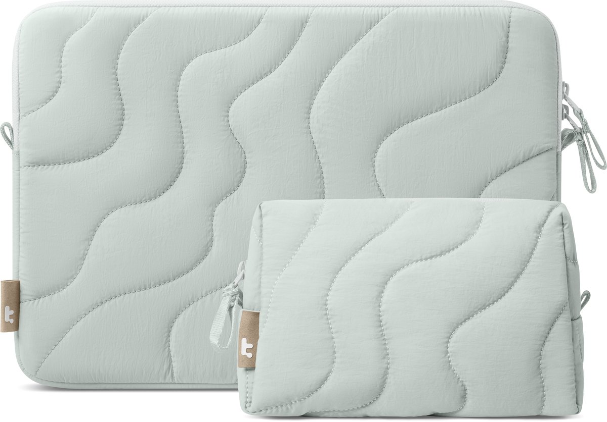tomtoc Terra-A27 360 beschermende gewatteerde laptophoes set voor 13-inch MacBook Air M5/A3449 2026, M4/A3240, M3/A3113, 13" MacBook Neo/Pro, gewatteerde zachte tas met tech-vak voor 13-inch Surface Pro Copilot+PC