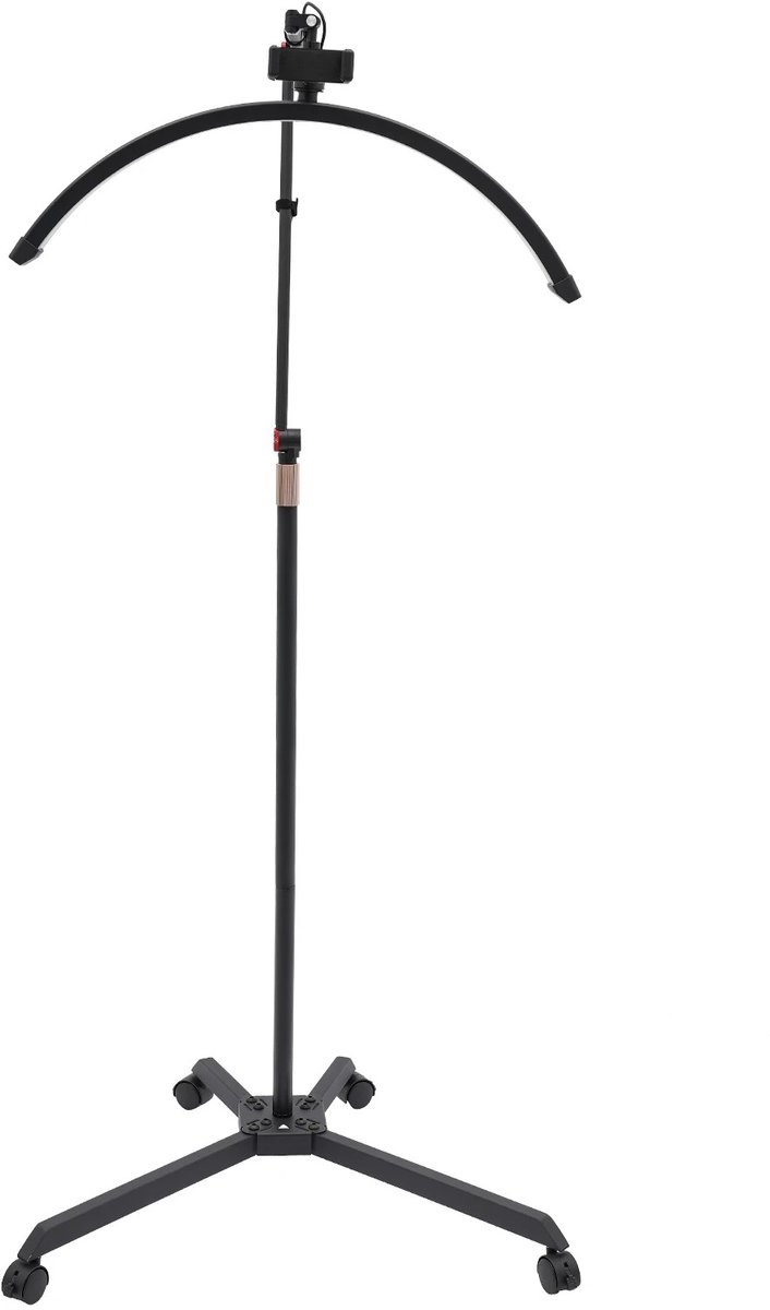 VIVERO - Lamp - LED Lamp - Schoonheidssalon Lamp - Vrijstaande en verstelbare lamp op wielen - Ideaal voor schoonheidssalons of thuis - Kleur zwart
