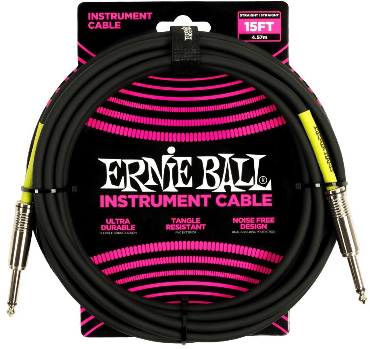Ernie Ball 6399 instrumentkabel jack mono zwart 4.5m