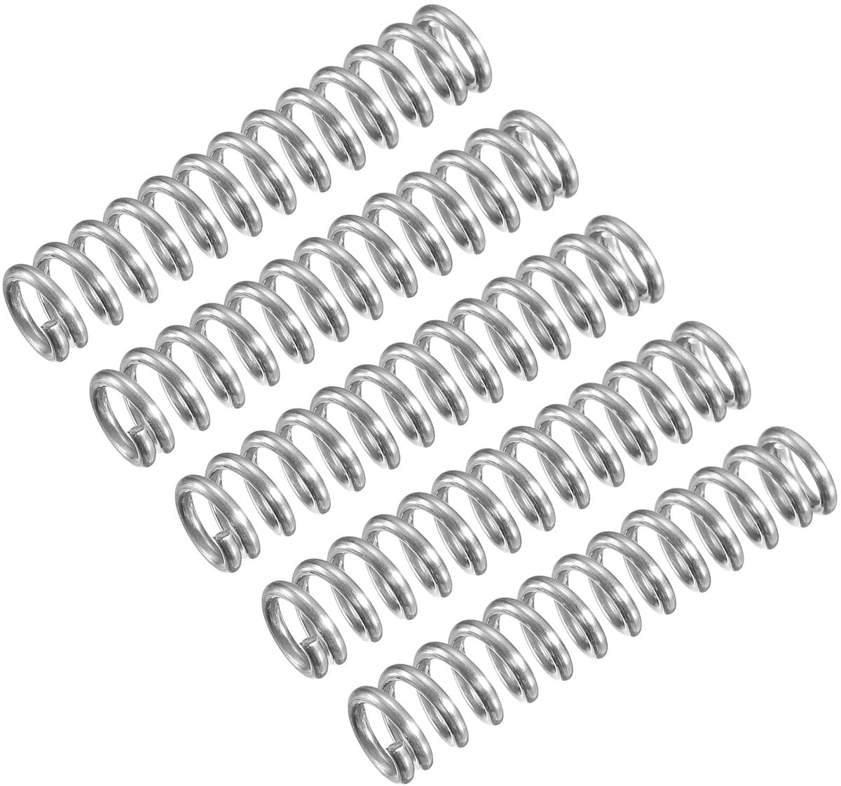 Compressieveer 5 stuks - Drukveer Staal - Apparaten Repareren - 304 Roestvrij Staal - 6 mm OD 1 mm Draad