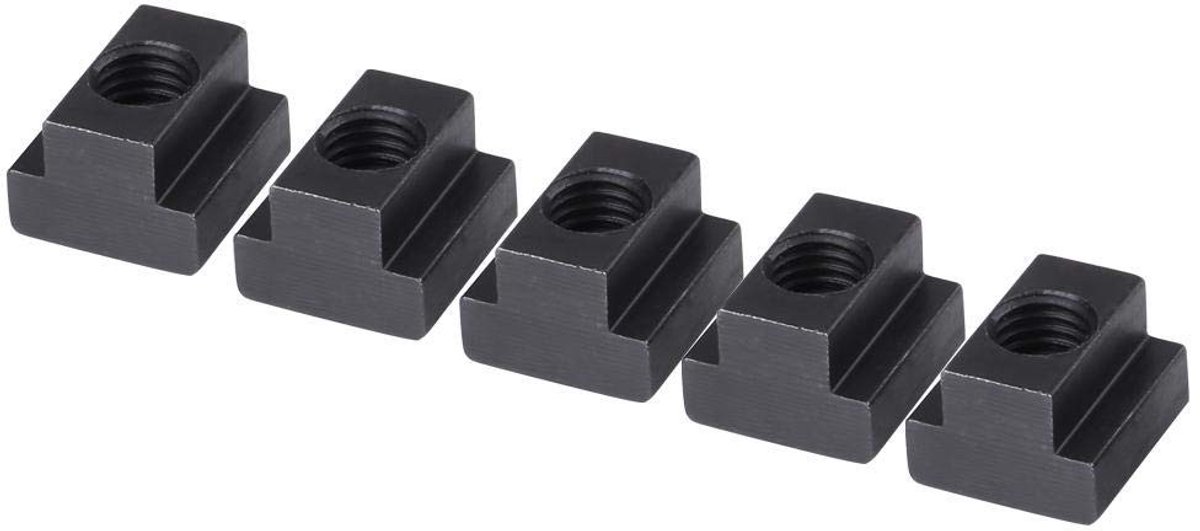 Dailygoods- T-groefmoeren 5 Stuks - T-groefstenen - M12-schroefdraad - Sleufblok - Geschikt voor T-moeren - Geoxideerd Oppervlak - Sleufmoeren