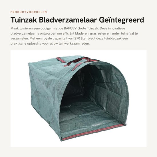 Store_9 - Tuinzak - Bladverzamelaar - Geïntegreerd systeem - 270L - Tuinafval - Ruimtebesparend - Geschikt voor tuinwerk - Zwart — afbeelding 3
