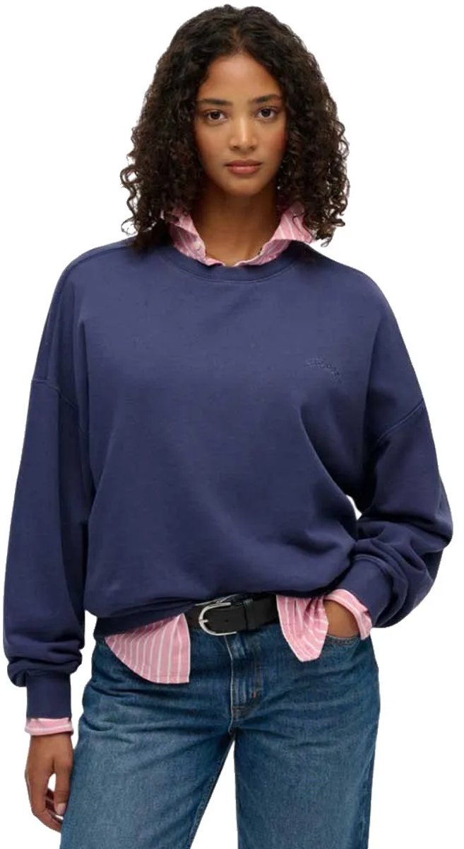 Superdry Essential Logo Gd Relax Crew Sweatshirt S Vrouw Marineblauw