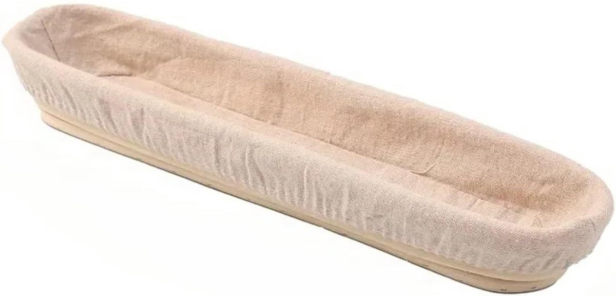 Brood Bakmanden - Rijsmanden Deeg - Ambachtelijk Brood Maken - Met Stoffen Voering - 34x10x5.5CM - Houtkleur
