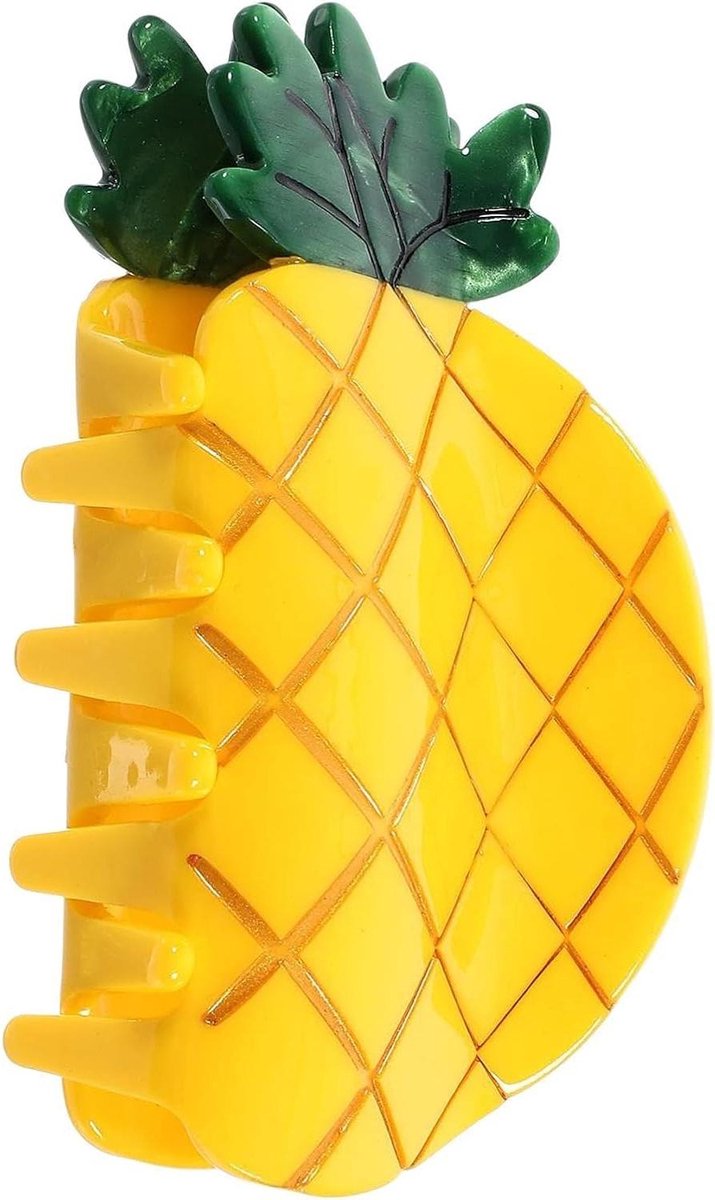 Haarklem - Fruithaarclips - Dagelijkse Stijling - Speels Ananas Design - 7.5 cm - Geel