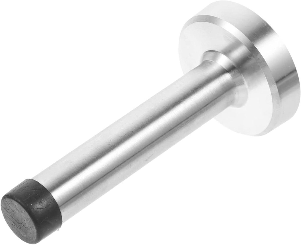Stevige Deurstopper - Wandmontage Stopper - Muur Beschermen - Rubberen Bumper - 9 5 Cm - Zilver