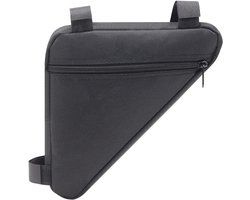 Fiets frame tas - Frametas racefiets - Polyester - Fietsframe opbergtas - Driehoek opbergtas - Opergruimte - Fietstas voor onder fietsframe tas - MTB/Mountainbike/Racefiets Tas Houder Frame Tasje - 28*20cm - Zwart