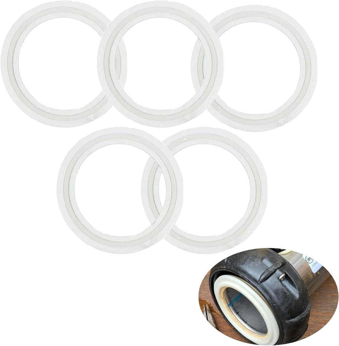 Spa Heater Pakking - Bubbelbad Afdichting - Voorkom Lekken - Siliconen Materiaal - 5 Stuks 2 Inch - Wit