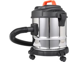 Fuegobird - Electric wet and dry vacuum cleaner - krachtig 2000W - Grote capaciteit 18 L - 4m cord - Blower connection - 7 accessoires - 1.6 m plastic hose - HEPA filterl - Bouwstofzuiger - RVS zuiger