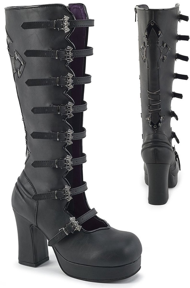 DemoniaCult - GOTHIKA160 Laarzen - US 7 - 37 Shoes - Zwart