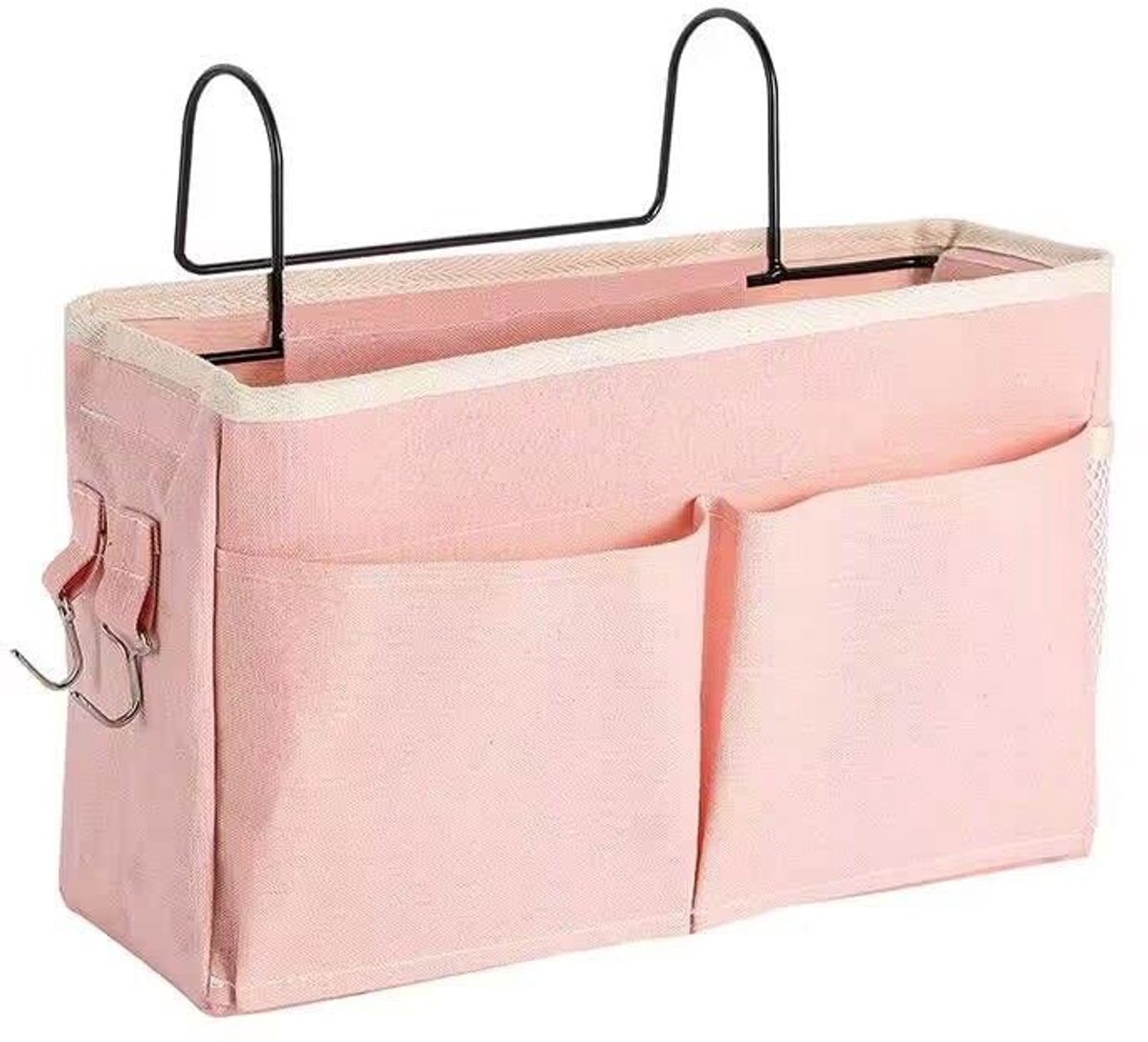 Dailygoods- Opbergzak Hangend - Organizer voor Bedrails - Caddy voor Boeken/Tijdschriften - Duurzaam en Stabiel - Geschikt voor Studenten/Kinderen - Metalen Haken - Bedorganizer
