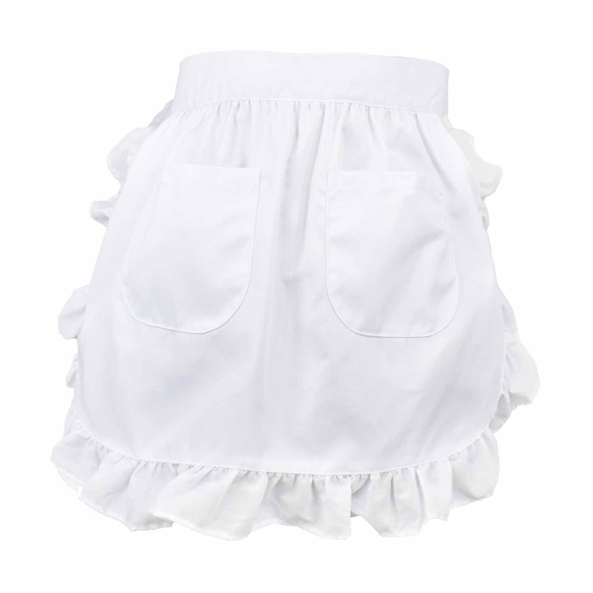Dailygoods- Retro Schort - Verstelbaar - Met Zakken - Kantdetails - Serveerstijl - Lichtgewicht Polyester - Machinewasbaar - Serveerschort