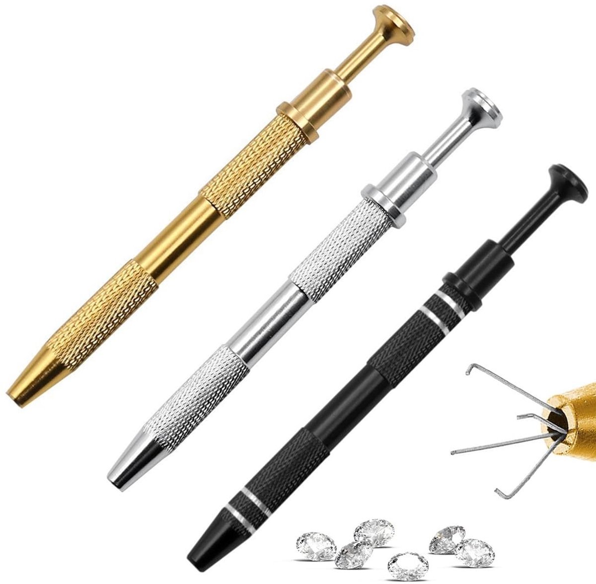 Dailygoods- Kralenhouder 4 Klauwen - Pincet - Grijptang - Gereedschap voor Sieraden - 3 Stuks - Hoogwaardige Legering