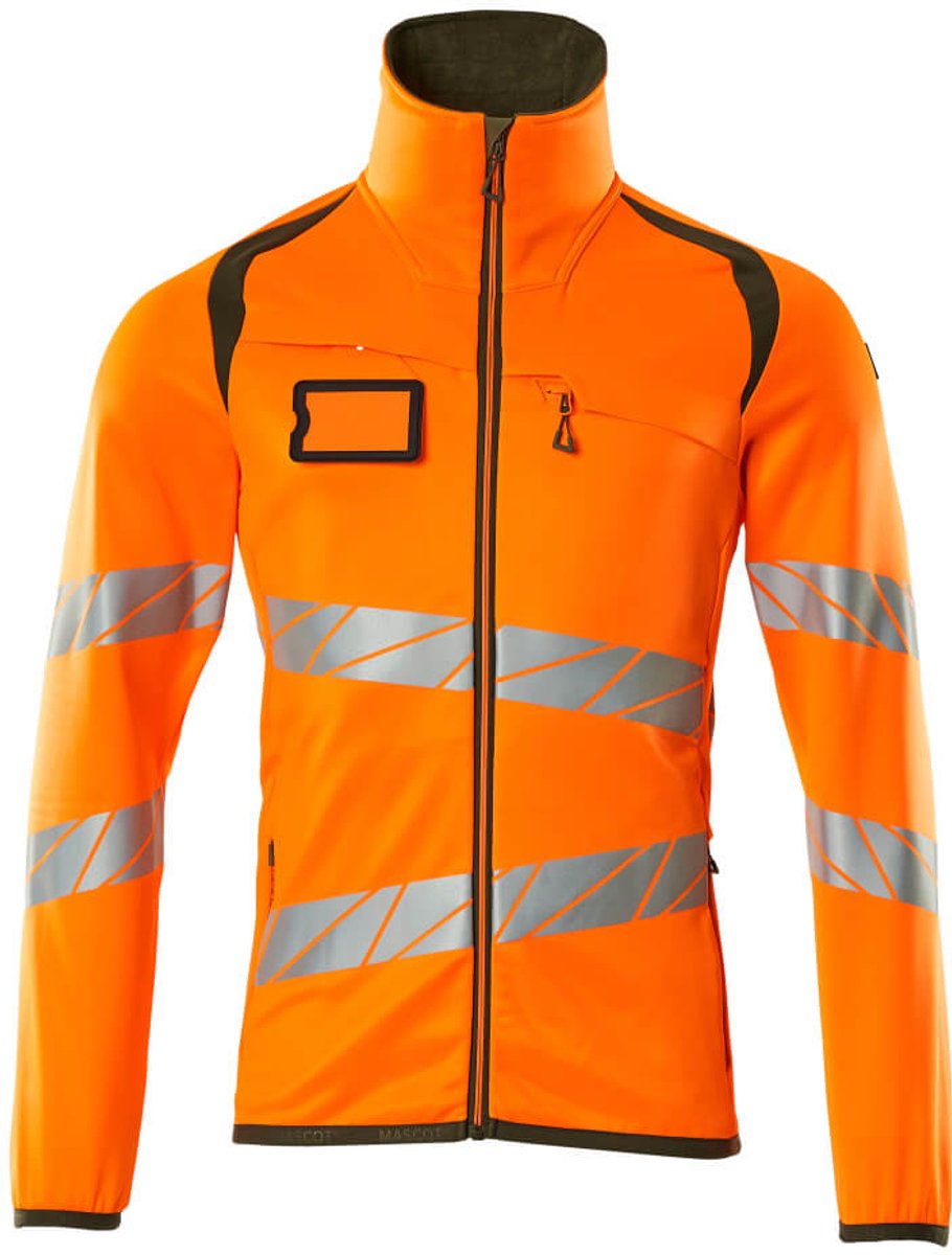 Mascot Accelerate Safe Fleecetrui met rits 19103-315 - hi-vis oranje/mosgroen - M