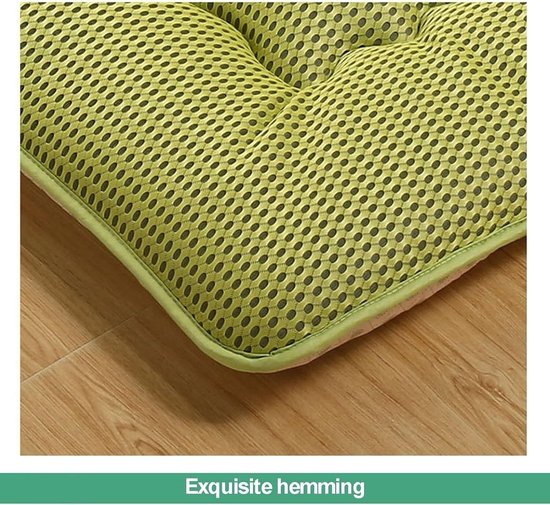 Japanse Vloermatras - Futon Bed Gastenbed - Comfortabel Slapen - Opvouwbaar en Draagbaar - 180x200cm - Groen — afbeelding 3