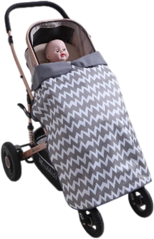 Baby Kinderwagen Deken - Buitenwarmer - Warm Blijven - Waterdicht Winddicht - 86x70cm - Zwart — afbeelding 5