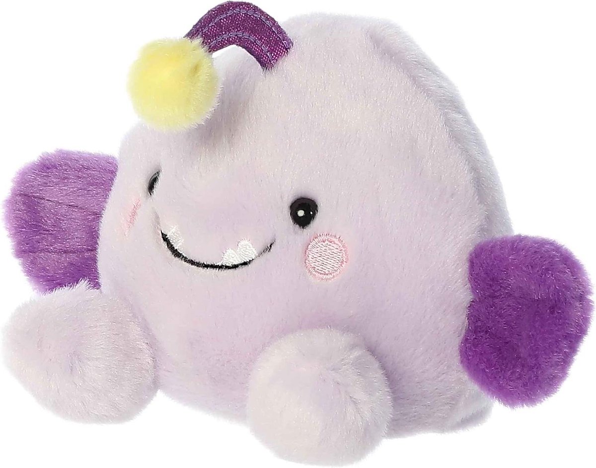 Pluche Visser Vis - Knuffel Dier - Verzamelplezier - Palmformaat Vriendje - 6.5 Inch - Paars