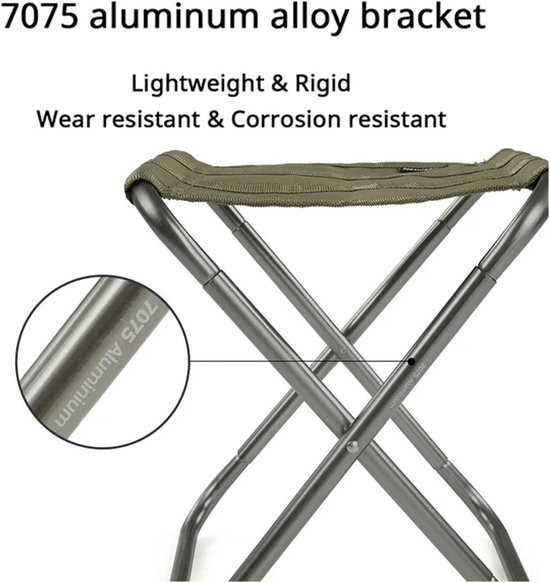 Draagbare Vouwkruk Outdoor Camping Kruk Aluminium Lichtgewicht Vouwstoel pop up stool — afbeelding 3