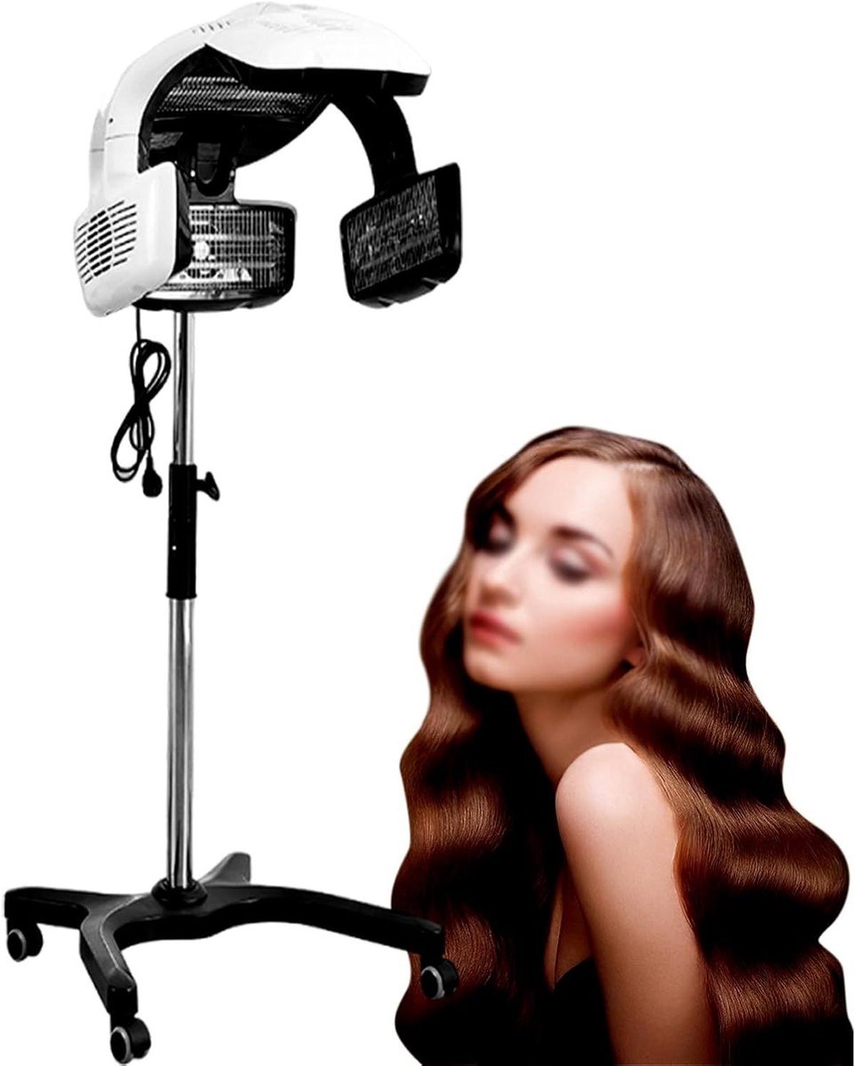 Haardroger Stomer - Haarverzorging Apparaat - Professionele Styling - Verstelbare Hoogte - 0-60 Min Timer - Wit