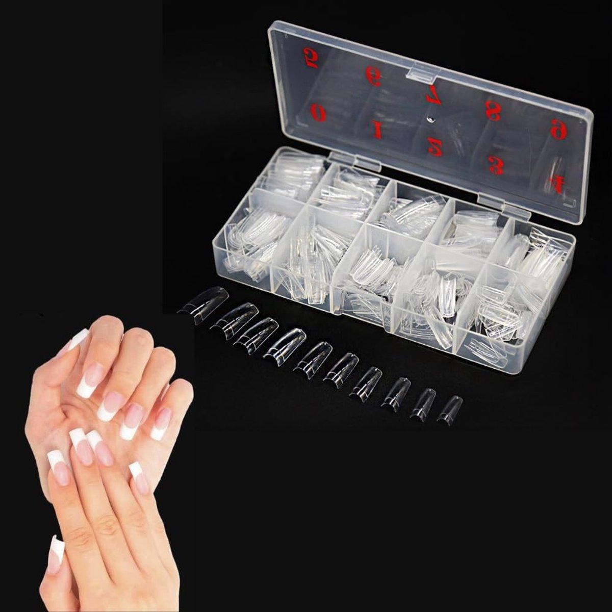 Dailygoods- Nageltips 500ST - Transparant - Acryl - Coffin Vorm - DIY Manicure - Voor salon- of thuisgebruik - Nagelkunst