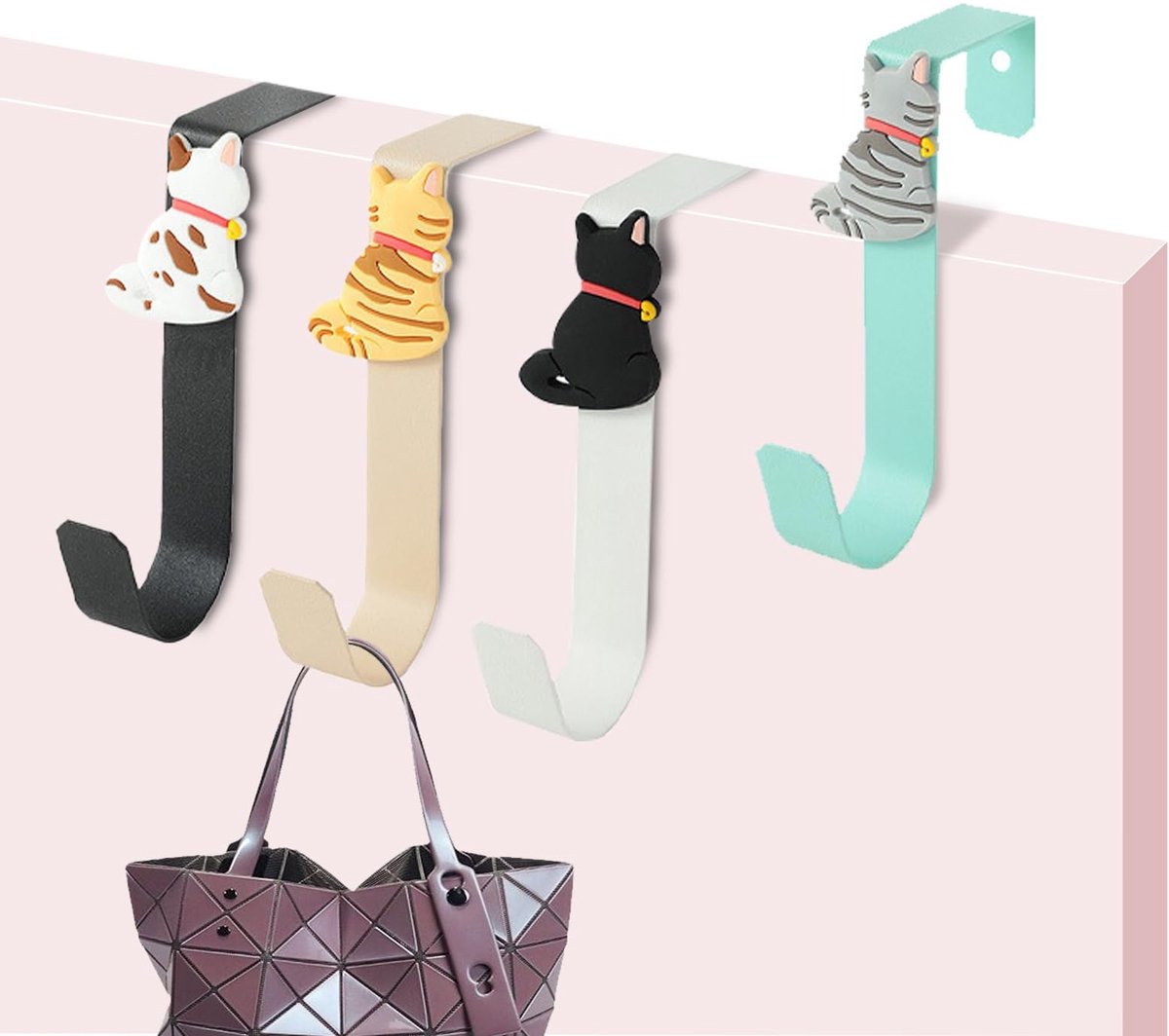 Dailygoods- Deurklink - Deurbeslag met Kat Ontwerp - Stabiele Deurhaken - Geen Boren Verei