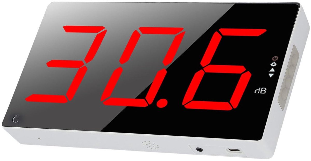 Dailygoods- Decibelmeter 30-130 dB - Geluidsniveau Meter - Muur Gemonteerd - Groot LCD-scherm - Alarmsysteem - Nauwkeurige Metingen - Geluidsmeter