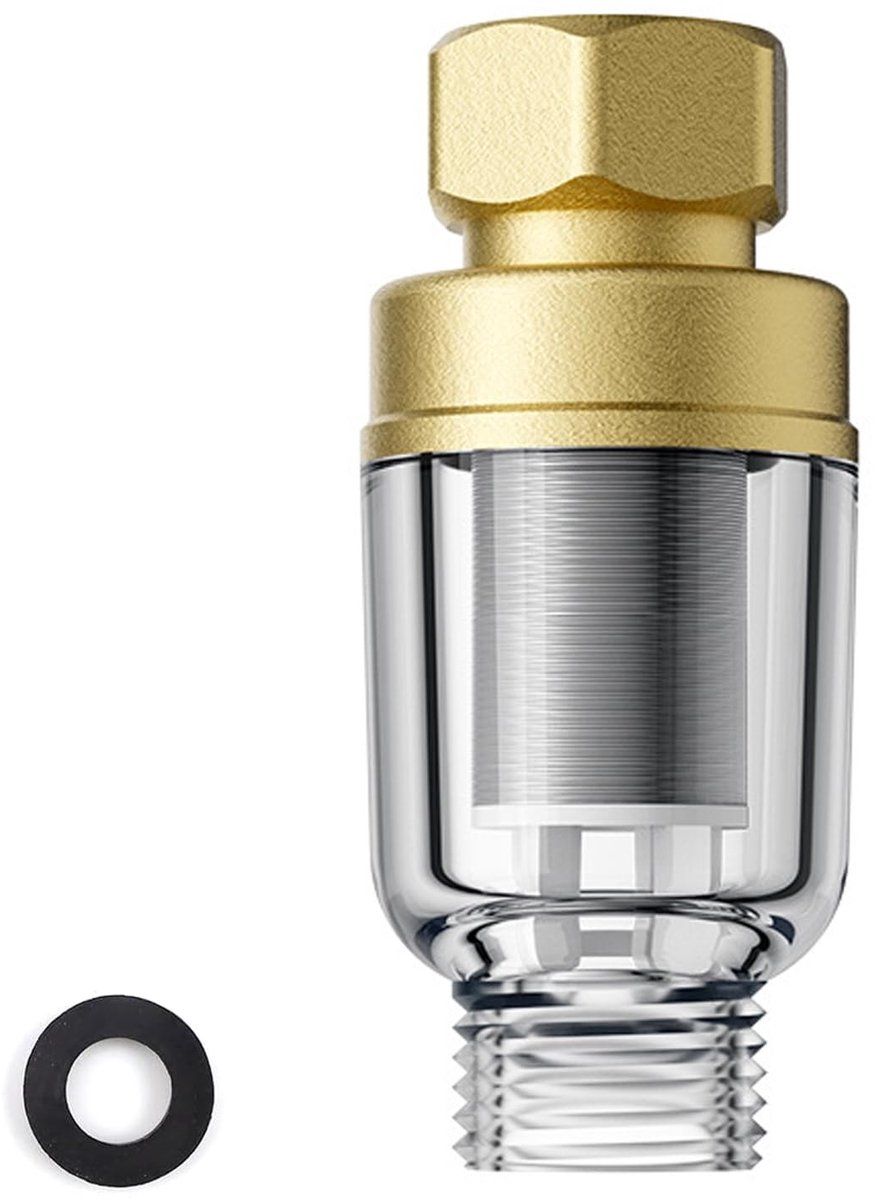 Dailygoods- Douchefilter roestvrij staal - Bodemafvoerfilter - Kalkfilter - Fijnfiltratie 40 micrometer - Hoge doorstroming 1,5 t/h - Bestand tegen oxidatie - Waterfilter