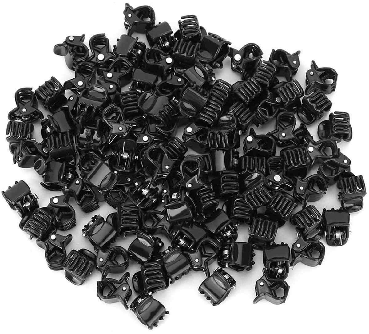 Dailygoods- Haarclips 100 Stuks - Zwarte Mini Haarclips - Duurzaam Kunststof - Sterke Grip - Geschikt voor Dames - Schattig Ontwerp - Haarklemmen