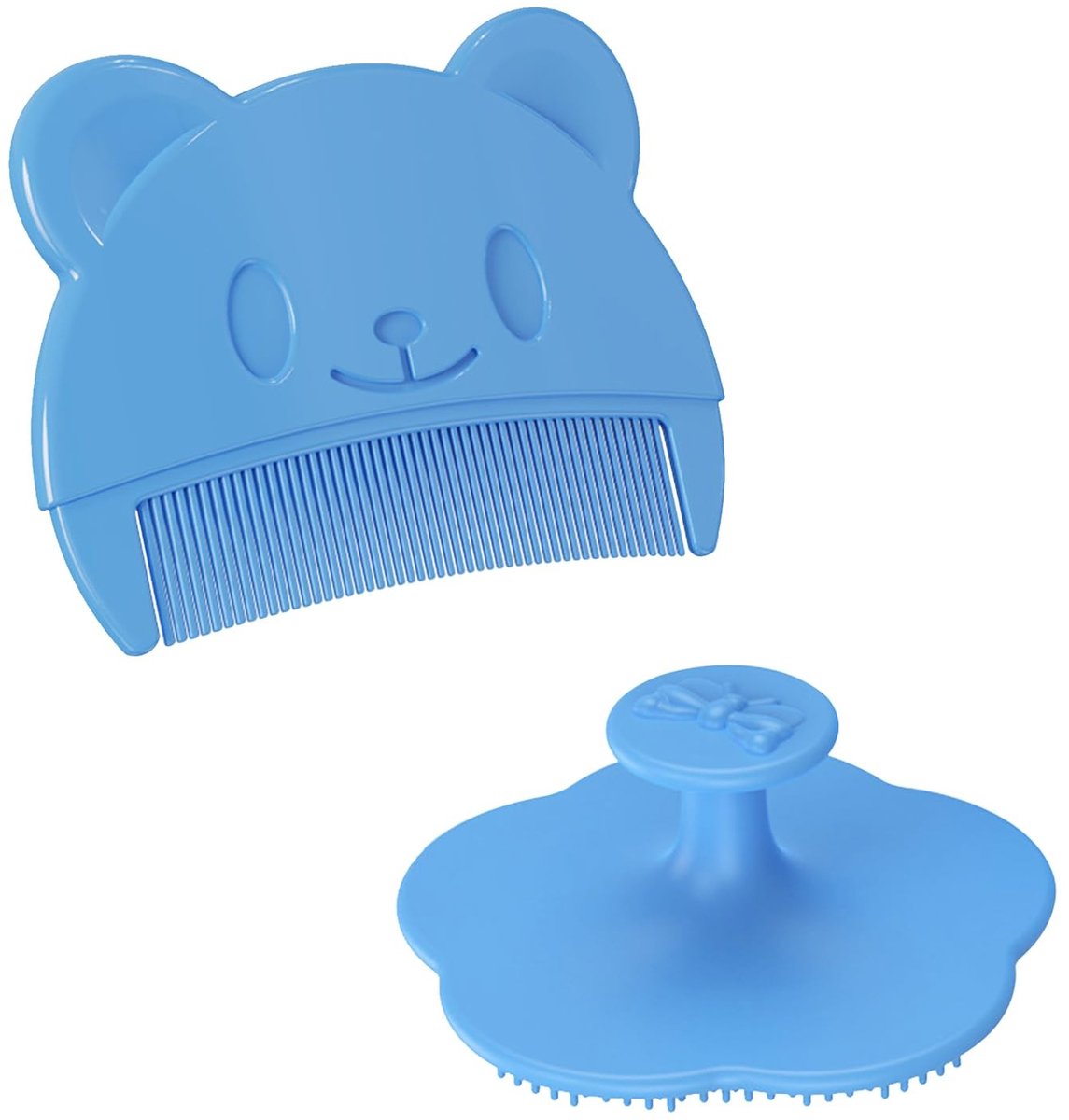 Dailygoods- Kinderborstel Zacht - Kam voor Pasgeborenen - Silicone - Massageborstel - Huidvriendelijk - Gebogen Ontwerp - Babyhaarborstel