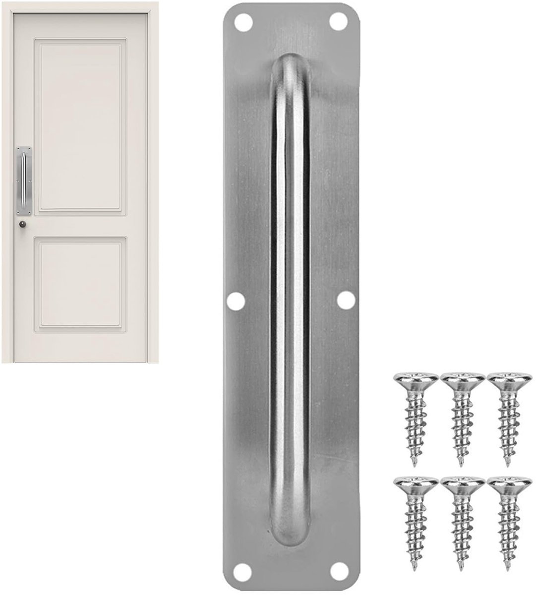 Dailygoods- Deurklink Roestvrij Staal - Duurzaam - Ovaal/Vierkant - Voor Houten/Glazen Deuren - Inclusief Schroeven - Eenvoudige Installatie - Deurklinken