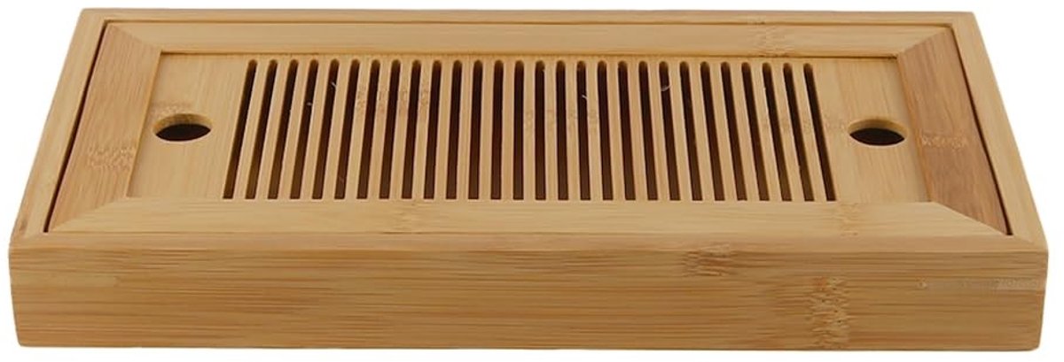 Dailygoods- Theebord Elegant Bamboo - Dubbele Laag - Gongfu Theeceremonie - Duurzaam - Decoratief - 27x14,2x3cm - Theeserv Tray
