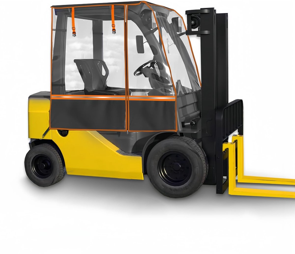 Dailygoods- Vorkheftruck Deksel Universeel - Transparante EVA Bescherming - Weerbestendig - Zonneschaduw - Flexibel en Duurzaam - 57 X 47 X 52 inch - Vorkheftruckhoes