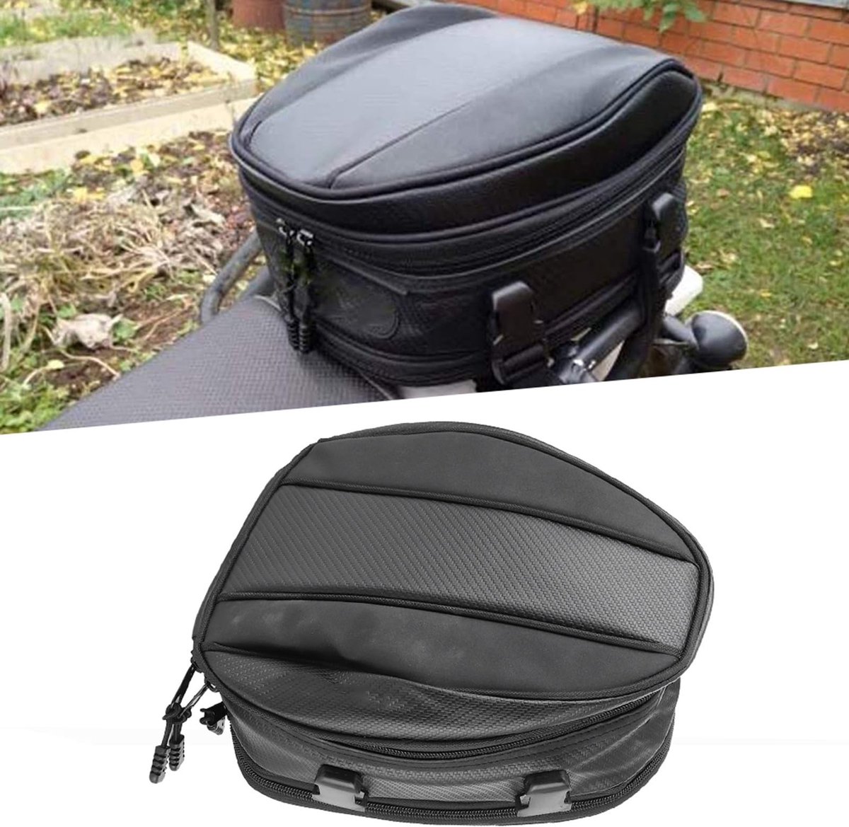 Dailygoods- Zadeltas waterdicht - Grote capaciteit 14x24x30 cm - Multifunctioneel - Krasbestendig - Antislip onderkant - Eenvoudige installatie - Motorfiets Tas