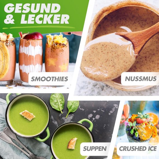 Krachtige Blender - Keukenmixer Keukenapparaat - Smoothies Maken - 2000 Watt Vermogen - 2 Liter - Zwart — afbeelding 2