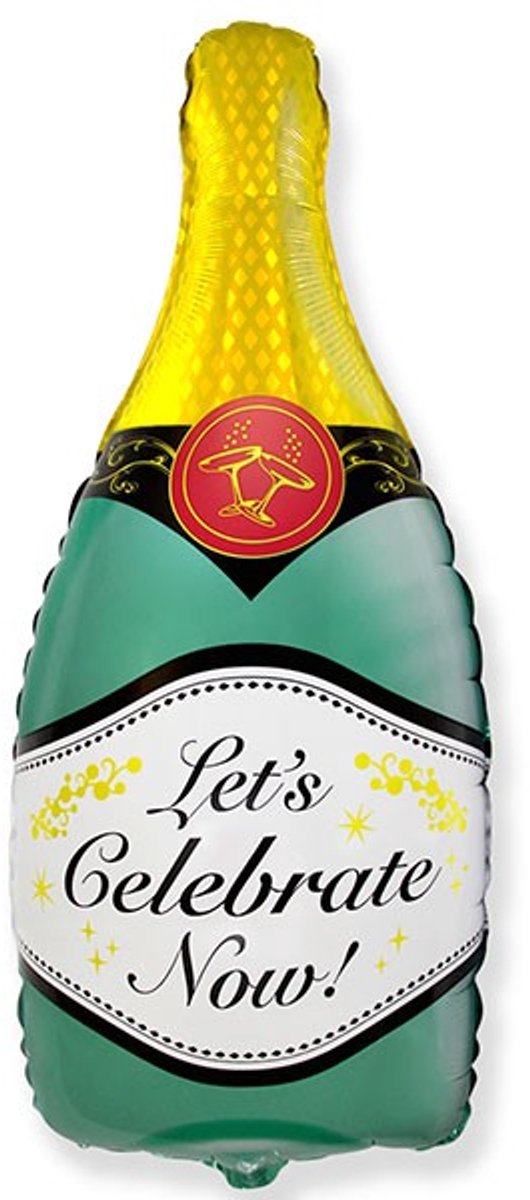 Folieballon - Champagne Bottle - 83 cm - Helium- en Luchtvulling