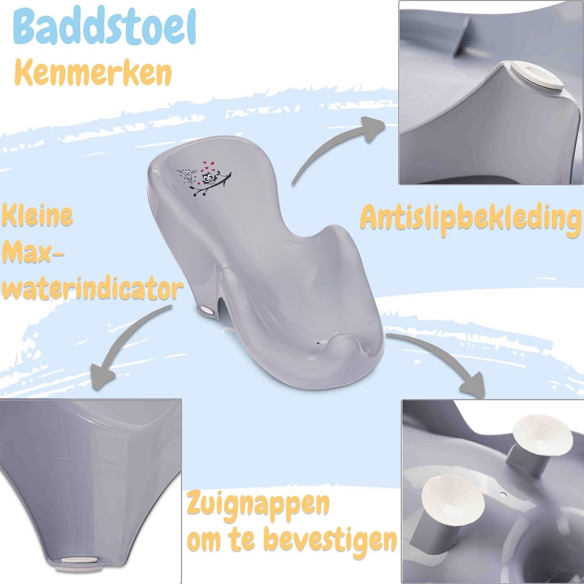 Babybadkuip TÜV-certificeerd, met frame, afvoer en staander Babyverzorgingsset voor pasgeborenen thumbnail 2