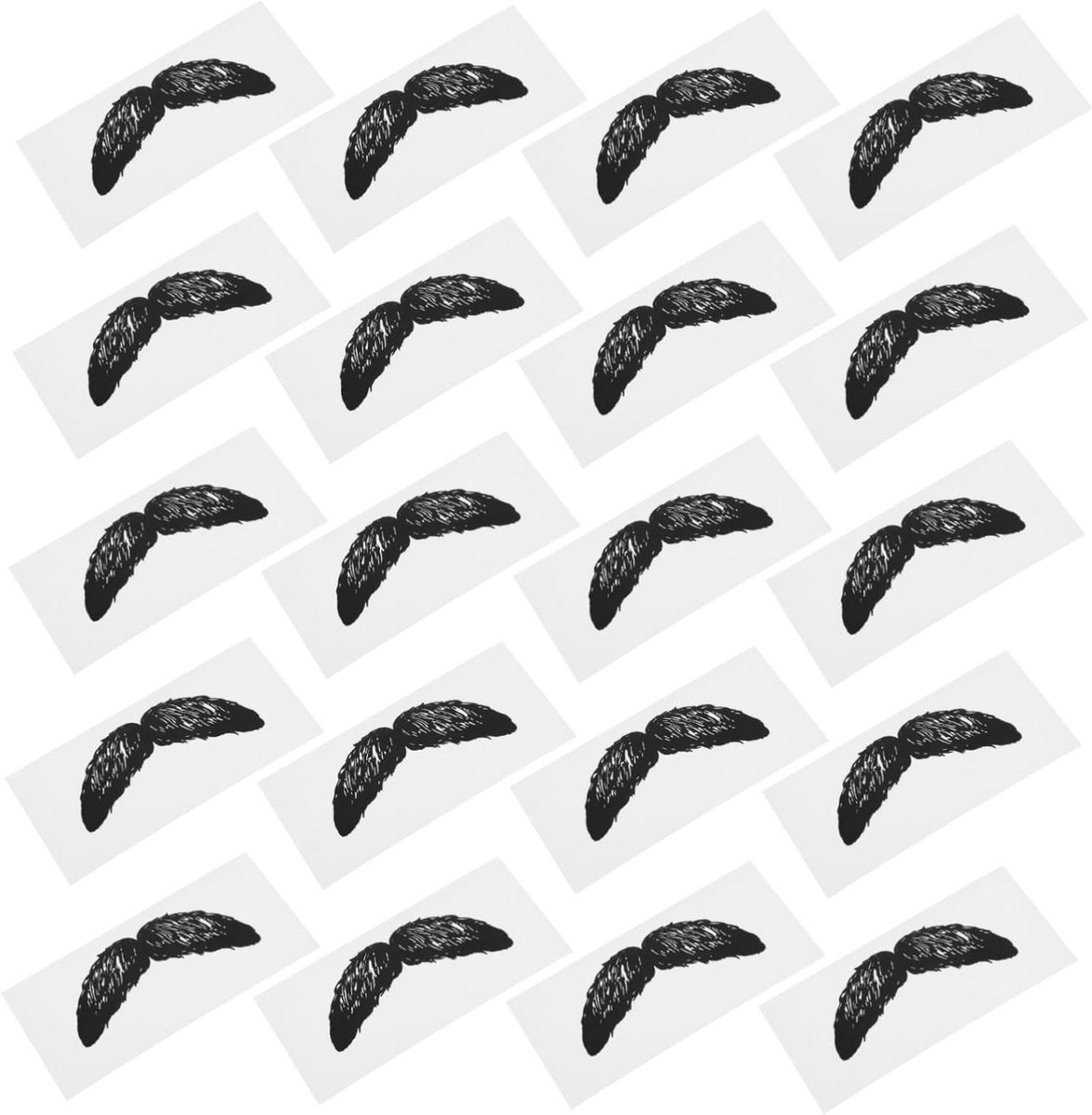 Baardstyling Stickers - Nep Snor - Ontharen Gezicht - Pijnloze Wax Kit - 20 Stuks - Zwart