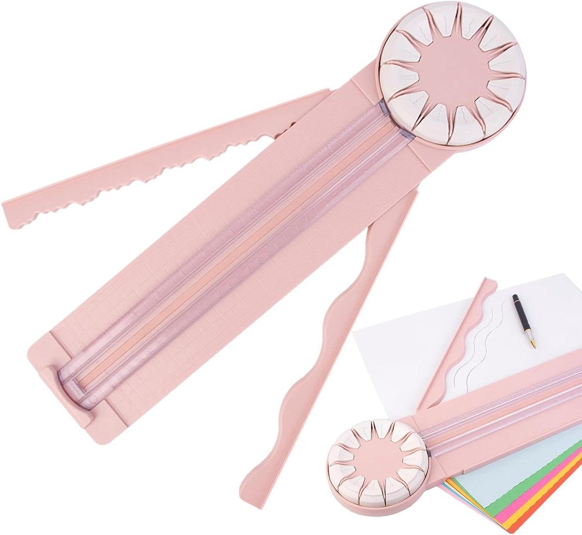 Papier Snijder - Papier Trimmer - Papier Knutselen - 12 Snijopties - 46.7 cm - roze