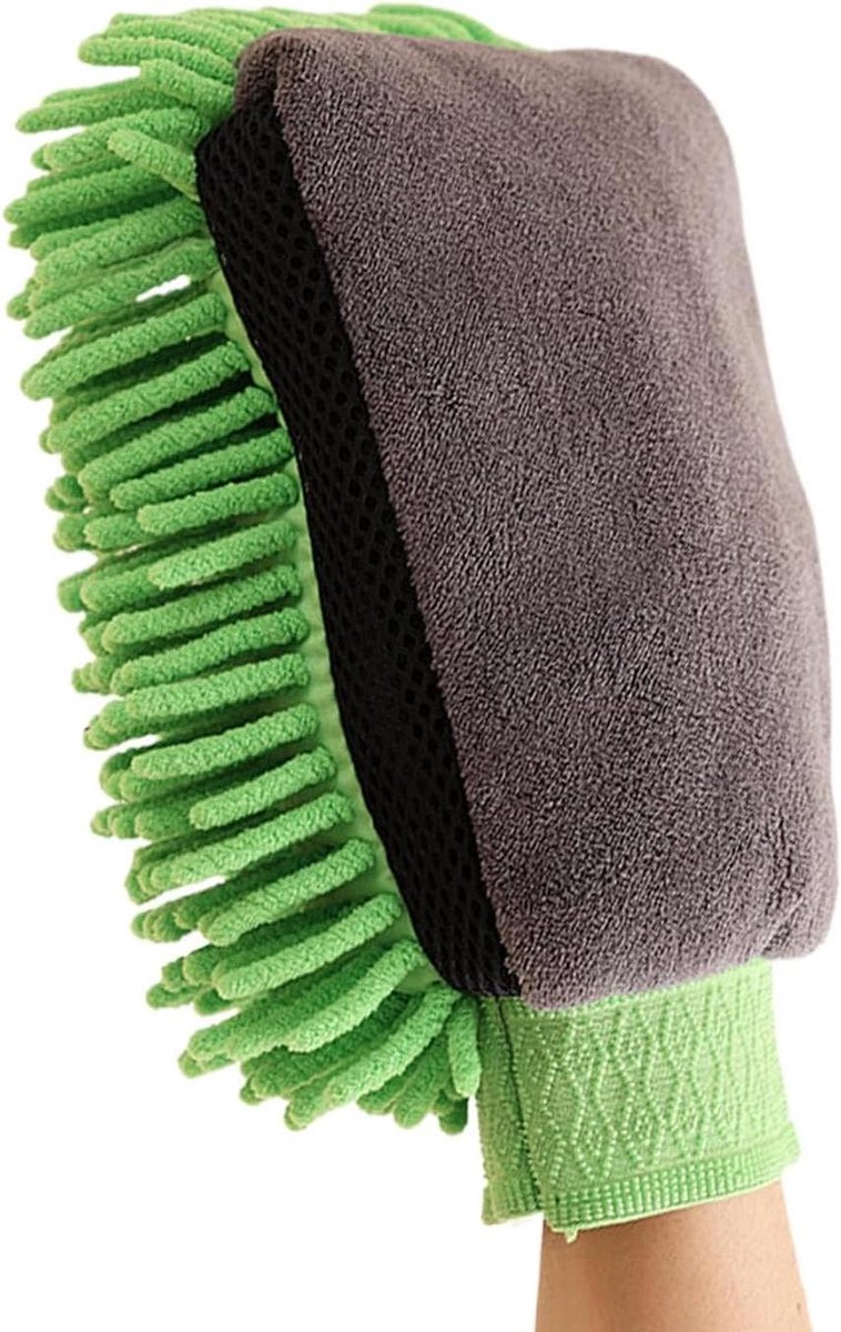 Autowashandschoen - Microvezel handschoen - Auto poetsen - Zonder krassen - 25 cm - Groen