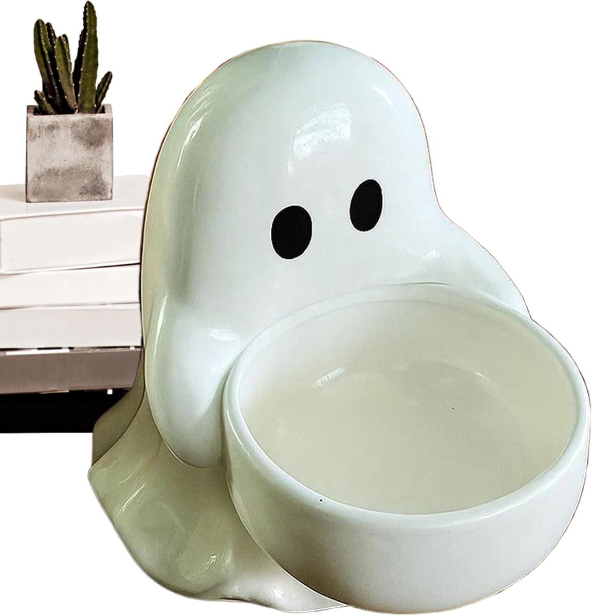Kandelaar Spook - Kaarsenhouder Halloween - Feestelijke Decoratie - Dubbel Oog Motief - 11 x 9 x 13 cm